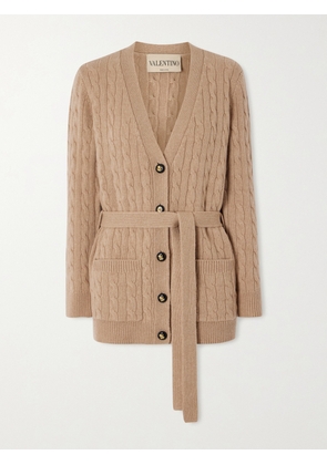 Valentino Garavani - Cable-knit Cashmere Cardigan - Brown - x small,small,medium,large,x large