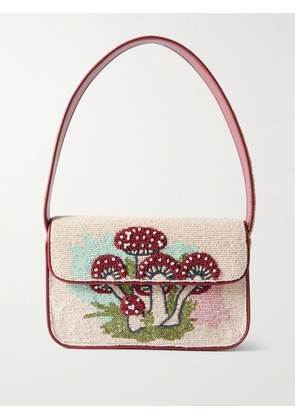 STAUD - Tommy Bead-embellished Satin Shoulder Bag - Off-white - One size