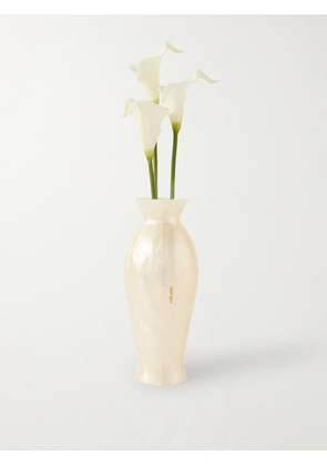 Cult Gaia - Florence Floral-embellished Marbled Acrylic Clutch - Ivory - One size