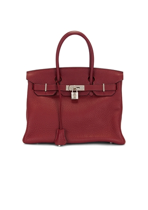 FWRD Renew Hermes Togo Birkin 30 Handbag in Burgundy.