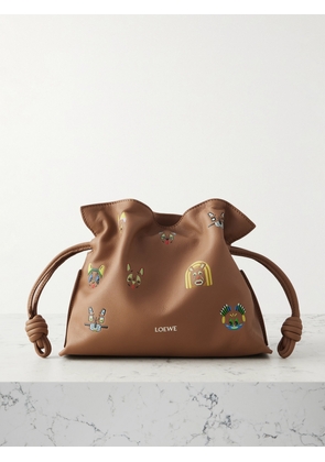LOEWE - + Louis Wain Flamenco Cats Mini Printed Leather Clutch - Neutrals - One size