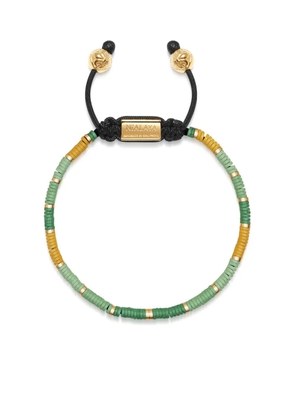 Nialaya Jewelry logo-plaque beaded bracelet - Green