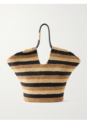 Zimmermann - Goldentime Large Embellished Leather-trimmed Striped Raffia Tote - Brown - One size