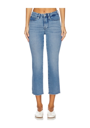 Good American Good Petite Straight Split Pockets Jeans in Denim-Medium. Size 0. Also in 20, 22, 24.