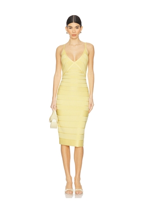 Herve Leger The Rowan Dress in Yellow. Size L. Also in M.