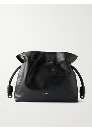 LOEWE - Flamenco Panta Medium Leather Clutch - Black - One size