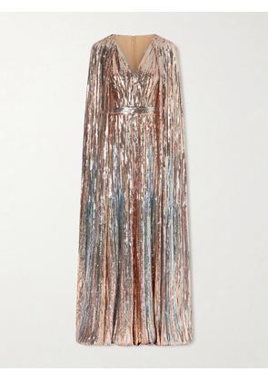 Elie Saab - Cape-effect Sequined Tulle Gown - Pink - FR 38,FR 40,FR 42