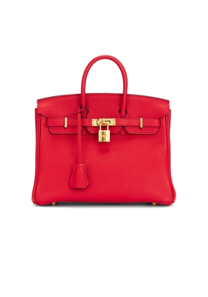 FWRD Renew Hermes Togo Birkin 25 Handbag in Red.