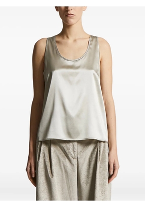 Peserico embellished satin tank top - Green