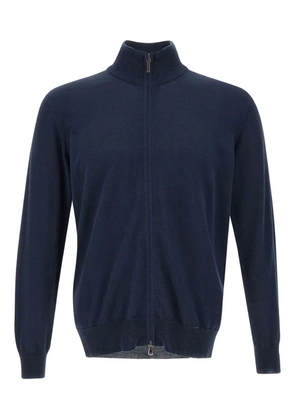 Kangra zip high-neck cardigan - Blue