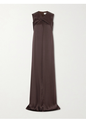 LIBEROWE - Siena Pleated Satin-crepe Gown - Brown - x small,small,medium,large,x large