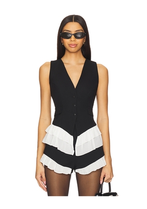 For Love & Lemons Noemie Vest in Black. Size L. Also in M, S, XL, XS.