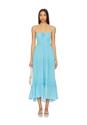 Free People Taking Sides Maxi Dress in Blue. Size L. Also in M, XL.