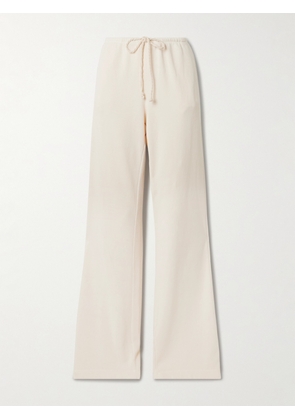 The Elder Statesman - Cotton And Cashmere-blend Wide-leg Pants - Ecru - x small,small,medium,large