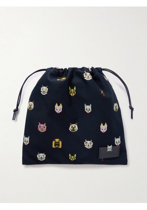 LOEWE - + Louis Wain Leather-trimmed Printed Cotton-twill Pouch - Blue - One size