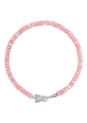 Nialaya Jewelry Panther Head opal choker necklace - Pink