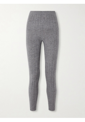 The Elder Statesman - Ribbed Cashmere Leggings - Gray - x small,small,medium,large