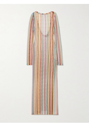 Missoni - Mare Metallic-trimmed Striped Crochet-knit Maxi Dress - Multi - IT36,IT38,IT40,IT42,IT44,IT46,IT48