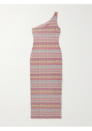 Missoni - One-shoulder Striped Stretch-mesh Coverup - Pink - IT36,IT38,IT40,IT42,IT44,IT46,IT48
