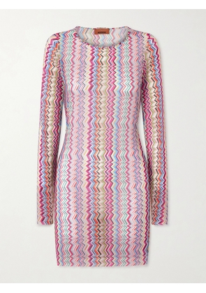 Missoni - Striped Stretch-jersey Mini Dress - Pink - IT36,IT38,IT40,IT42,IT44,IT46,IT48