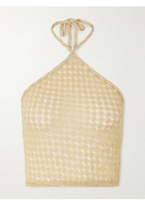 Missoni - Mare Cropped Metallic Crochet-knit Halterneck Top - Gold - IT36,IT38,IT40,IT42,IT44,IT46,IT48