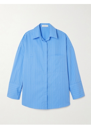 Faithfull - Clemente Oversized Pinstriped Organic Cotton-poplin Shirt - Blue - x small,small,medium,large,x large,xx large