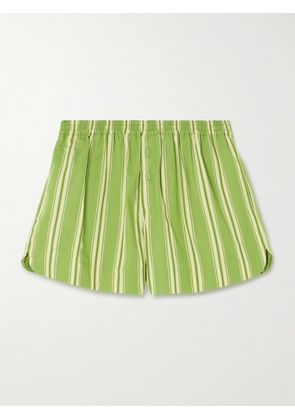 Faithfull - Lonia Striped Cotton-poplin Shorts - Green - x small,small,medium,large,x large