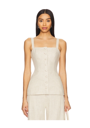 FAITHFULL THE BRAND Corbiere Vest in Beige. Size L. Also in M, S, XS.