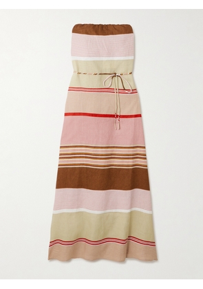 Faithfull - Yolina Strapless Belted Striped Linen Maxi Dress - Multi - x small,small,medium,large,x large