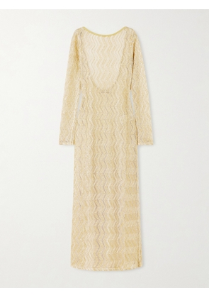 Missoni - Mare Open-back Metallic Crochet-knit Maxi Dress - Gold - IT36,IT38,IT40,IT42,IT44,IT46,IT48