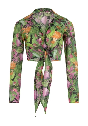 PARAMIDONNA jungle-print beach shirt - Green
