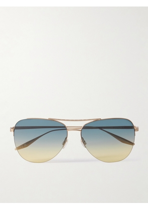 Barton Perreira - Chevalier Aviator-style Gold-tone Sunglasses - One size