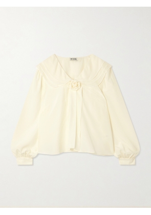 RIXO - Emelin Layered Appliquéd Silk Crepe De Chine Blouse - Ivory - UK 6,UK 8,UK 10,UK 12,UK 14,UK 16,UK 18