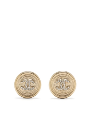 CHANEL Pre-Owned 2000s CC rhinestone-embellished earrings - Gold