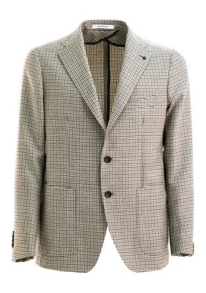 Tagliatore houndstooth button jacket - Brown