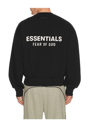 Fear of God ESSENTIALS Fleece Crewneck in Black. Size L. Also in M, XXL/2X.