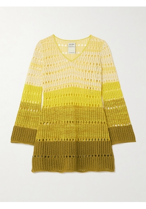 ESCVDO - Mishi Ombré Knitted Cotton Mini Dress - Yellow - x small,small,medium,large,x large