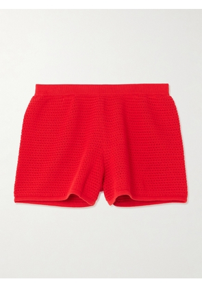 ESCVDO - Amada Crocheted Cotton Shorts - Red - x small,small,medium,large,x large