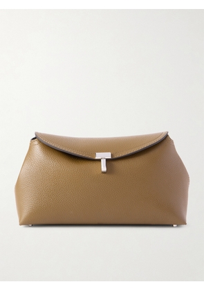 TOTEME - T-lock Textured-leather Clutch - Brown - One size
