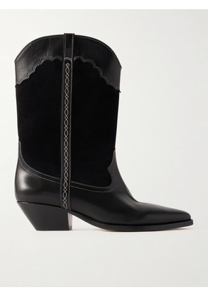 MARANT ÉTOILE - Duerto Embroidered Suede And Leather Ankle Boots - Black - FR36,FR37,FR38,FR39,FR40,FR41