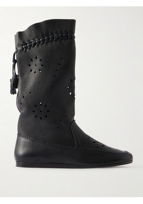 MARANT ÉTOILE - Welky Laser-cut Textured-leather Boots - Black - FR36,FR37,FR38,FR39,FR40,FR41