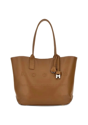 Hogan small Address leather tote bag - Brown