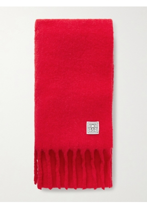 TOTEME - Fuzzy Fringed Alpaca-blend Scarf - Red - One size