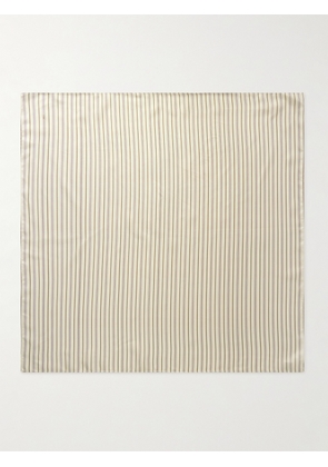 TOTEME - Signature Striped Silk-twill Scarf - Neutrals - One size