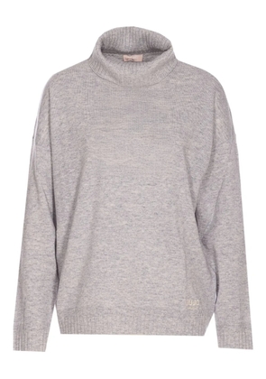 LIU JO turtleneck logo sweater - Grey