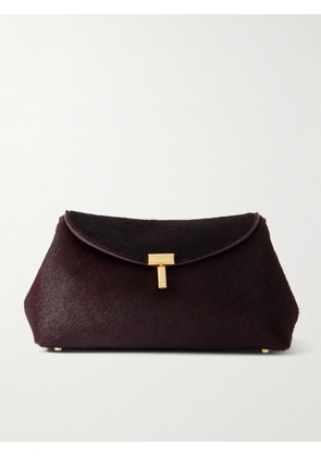 TOTEME - T-lock Mini Calf Hair Clutch - Burgundy - One size