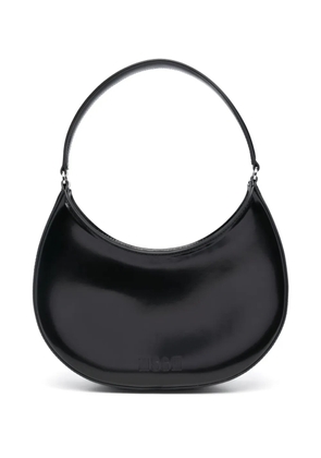 MSGM logo-debossed faux-leather hobo bag - Black