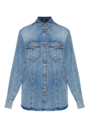 Balmain point-collar denim shirt - Blue