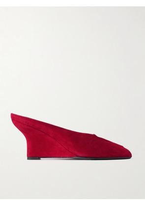 TOTEME - Velvet Wedge Mules - Red - IT36,IT37,IT38,IT39,IT40,IT41,IT42