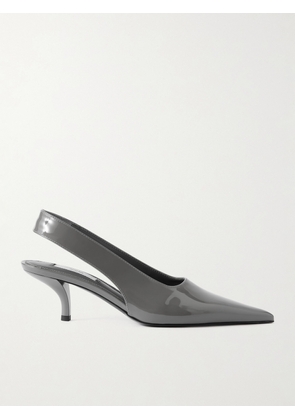 TOTEME - Patent-leather Slingback Pumps - Gray - IT36,IT37,IT38,IT39,IT40,IT41,IT42